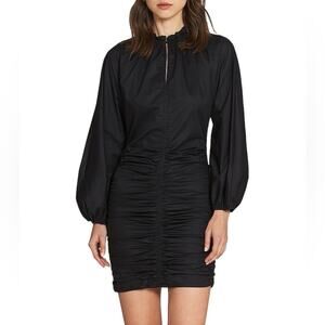 C&M Camilla & Marc - Leah Ruched Long Sleeve Cocktail Dress Black Size 8 US
